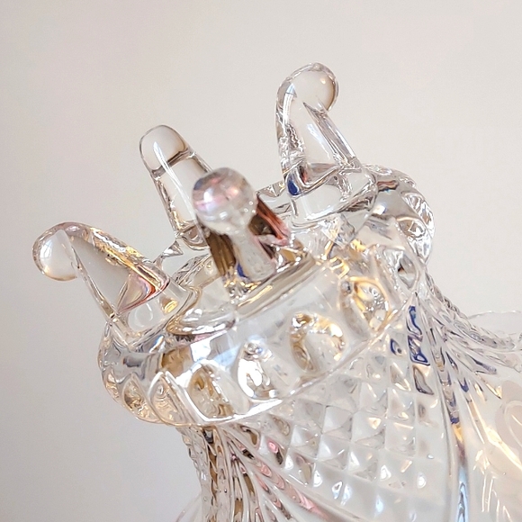 Vintage EAPG Footed Crystal Clear Glass Bowl Candy Dish with Rose Etchings - Picture 5 of 5